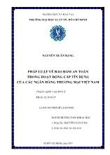 Luận án Pháp luật về bảo đảm an toàn trong hoạt động cấp tín dụng của các ngân hàng thương mại Việt Nam