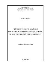 Luận án Pháp luật về bảo vệ quyền lợi người tiêu dùng trong lĩnh vực an toàn, vệ sinh thực phẩm ở Việt Nam hiện nay