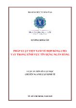 Luận án Pháp luật Việt Nam về hợp đồng cho vay trong lĩnh vực tín dụng ngân hàng