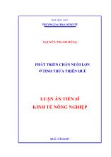 Luận án Phát triển chăn nuôi lợn ở tỉnh Thừa Thiên Huế