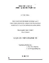 Luận án Phát triển mô hình khí sinh học xử lý chất thải chẳn nuôi lợn quy mô trang trại: Nghiên cứu tại vùng đồng bằng sông Hồng