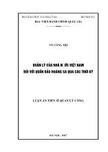 Luận án Quản lý của nhà nước Việt Nam đối với quần đảo Hoàng Sa qua các thời kỳ