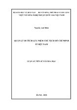 Luận án Quản lý di tích lưu niệm chủ tịch Hồ Chí Minh ở Việt Nam