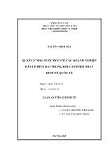 Luận án Quản lý nhà nước đối với các doanh nghiệp bán lẻ hiện đại trong bối cảnh hội nhập kinh tế quốc tế - Nguyễn Minh Đạt