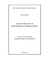 Luận án Quản lý nhà nước về kinh tế biển của tỉnh Thanh Hoá