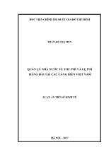 Luận án Quản lý nhà nước về thu phí và lệ phí hàng hải tại các cảng biển Việt Nam