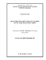 Luận án Quản trị công, FDI và đầu tư tư nhân ở các nước đang phát triển