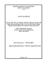 Luận án Quản trị vốn lưu động trong mối quan hệ với hiệu quả kinh doanh của các doanh nghiệp dược phẩm niêm yết trên TTCK Việt Nam