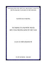 Luận án Tác động của nợ nước ngoài đến tăng trưởng kinh tế Việt Nam - Nguyễn Xuân Trường
