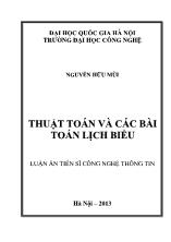 Luận án Thuật toán và các bài toán lịch biểu