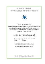 Luận án Tiếp cận ý định khởi nghiệp bằng mô hình thái độ về khởi nghiệp và xem xét tác động của giáo dục và nguồn vốn: Nghiên cứu thực nghiệm tại Việt Nam