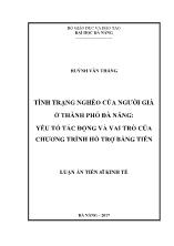 Luận án Tình trạng nghèo của người già ở thành phố Đà Nẵng: Yếu tố tác động và vai trò của chương trình hỗ trợ bằng tiền