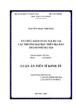 Luận án Tổ chức kiểm toán nội bộ tại các trường đại học trên địa bàn thành phố Hà Nội