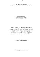 Luận án Trách nhiệm xã hội doanh nghiệp: Mối quan hệ với hiệu quả hoạt động – Trường hợp các doanh nghiệp đồng bằng sông Cửu Long – Việt Nam