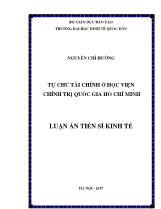 Luận án Tự chủ tài chính ở Học viện Chính trị quốc gia Hồ Chí Minh