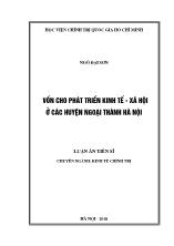 Luận án Vốn cho phát triển kinh tế - xã hội ở các huyện ngoại thành Hà Nội