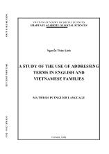 Luận văn A study of the use of addressing terms in English and Vietnamese families