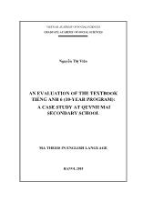 Luận văn An evaluation of the textbook Tiếng Anh 6 (10-Year program): A case study at Quynh Mai secondary school