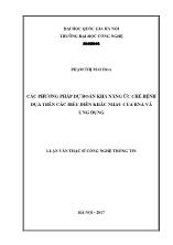 Luận văn Các phương pháp dự đoán khả năng ức chế bệnh dựa trên các biểu diễn khác nhau của RNA và ứng dụng