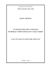 Luận văn Các phương pháp trừu tượng hóa mô hình quy trình kinh doanh và thực nghiệm - Dương Thị Thảo