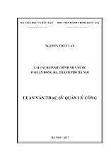 Luận văn Cải cách hành chính nhà nước ở quận Đống Đa, thành phố Hà Nội