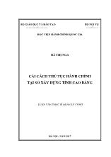 Luận văn Cải cách thủ tục hành chính tại sở xây dựng tỉnh Cao Bằng