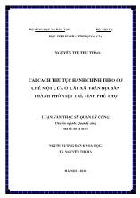 Luận văn Cải cách thủ tục hành chính theo cơ chế một cửa ở cấp xã trên địa bàn thành phố Việt Trì, tỉnh Phú Thọ