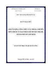 Luận văn Chất lượng công chức các phòng chuyên môn thuộc Ủy ban nhân dân huyện Nhà Bè, thành phố Hồ Chí Minh