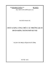 Luận văn Chất lượng công chức các phường quận Hoàn Kiếm, thành phố Hà Nội