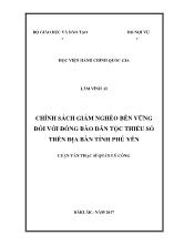 Luận văn Chính sách giảm nghèo bền vững đối với đồng bào dân tộc thiểu số trên địa bàn tỉnh Phú Yên