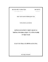 Luận văn Chính sách phát triển dịch vụ thông tin khoa học và công nghệ ở Việt Nam