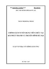 Luận văn Chính sách tuyển dụng viên chức tại Đài phát thanh và truyền hình Hà Nội