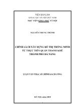 Luận văn Chính sách xây dựng đô thị thông minh từ thực tiễn quận Thanh Khê thành phố Đà Nẵng