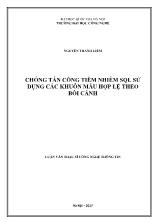 Luận văn Chống tấn công tiêm nhiễm SQL sử dụng các khuôn mẫu hợp lệ theo bối cảnh