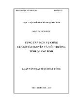 Luận văn Cung cấp dịch vụ công của sở tài nguyên và môi trường tỉnh Quảng Bình