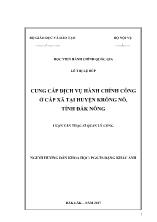 Luận văn Cung cấp dịch vụ hành chính công ở cấp xã tại huyện Krông Nô, tỉnh Đắk Nông