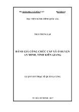 Luận văn Đánh giá công chức cấp xã ở huyện An Minh, tỉnh Kiên Giang