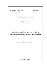 Luận văn Đào tạo, bồi dưỡng viên chức ngành bảo hiểm xã hội trên địa bàn tỉnh Đăk Lăk