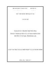Luận văn Giải quyết tranh chấp đất đai thuộc thẩm quyền của Uỷ ban nhân dân huyện cư M’gar, tỉnh Đăk Lăk