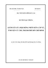 Luận văn Giám sát của hội đồng nhân dân cấp xã, ở huyện Củ Chi, thành phố Hồ Chí Minh