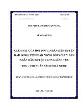 Luận văn Giám sát của hội đồng nhân dân huyện Đắk Song, tỉnh Đắk Nông đối với ủy ban nhân dân huyện trong lĩnh vực thu - Chi ngân sách nhà nước