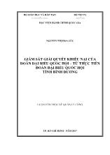 Luận văn Giám sát giải quyết khiếu nại của đoàn đại biểu quốc hội – Từ thực tiễn đoàn đại biểu quốc hội tỉnh Bình Dương