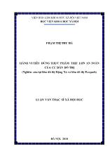 Luận văn Hành vi tiêu dùng thực phẩm thịt lợn an toàn của cư dân đô thị (Nghiên cứu tại khu đô thị Đặng Xá và khu đô thị Ecopark)