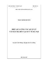 Luận văn Hiệu quả công tác quản lý văn bản đi, đến tại Sở y tế Hà Nội