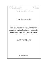 Luận văn Hiệu quả hoạt động của văn phòng hội đồng nhân dân - Ủy ban nhân dân thành phố Vĩnh Yên tỉnh Vĩnh Phúc