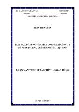 Luận văn Hiệu quả sử dụng vốn kinh doanh tại Công ty Cổ phần Dịch vụ đường cao tốc Việt Nam