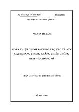 Luận văn Hoàn thiện chính sách hỗ trợ các xã ATK cách mạng trong kháng chiến chống Pháp và chống Mỹ