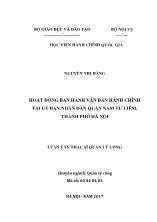 Luận văn Hoạt động ban hành văn bản hành chính tại Uỷ ban nhân dân quận Nam Từ Liêm, thành phố Hà Nội