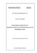 Luận văn Hoạt động giám sát của hội đồng nhân dân thành phố Rạch Giá tỉnh Kiên Giang