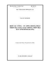 Luận văn Hợp tác công – tư (PPP) trong phát triển hạ tầng giao thông trên địa bàn tỉnh Bình Dương